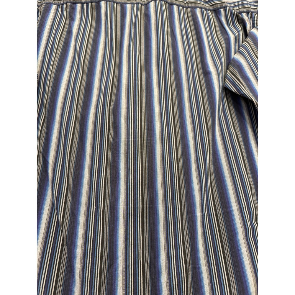 Kenneth Cole New York Mens Long Sleeve Striped Button Down Shirt Blue 17 34-35 - Picture 6 of 7